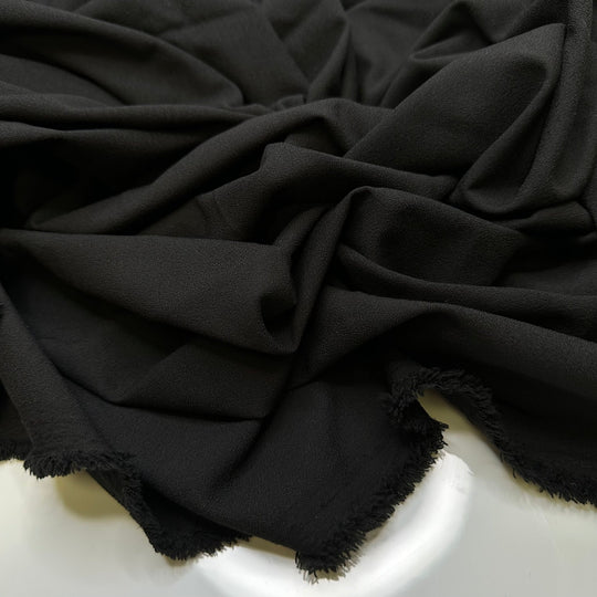 No Emails After Work - Polyester Blend Woven - Black - 2.4M Bundle - True Deadstock fabric Fabric by private - Sustainable Textile | FABCYCLE