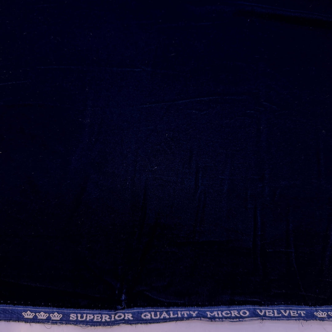 No Light Pollution - Vintage Velvet Poly Woven - Dark Navy - 1.3M Bundle - True Deadstock fabric Fabric by private - Sustainable Textile | FABCYCLE