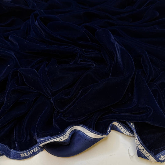 No Light Pollution - Vintage Velvet Poly Woven - Dark Navy - 1.3M Bundle - True Deadstock fabric Fabric by private - Sustainable Textile | FABCYCLE