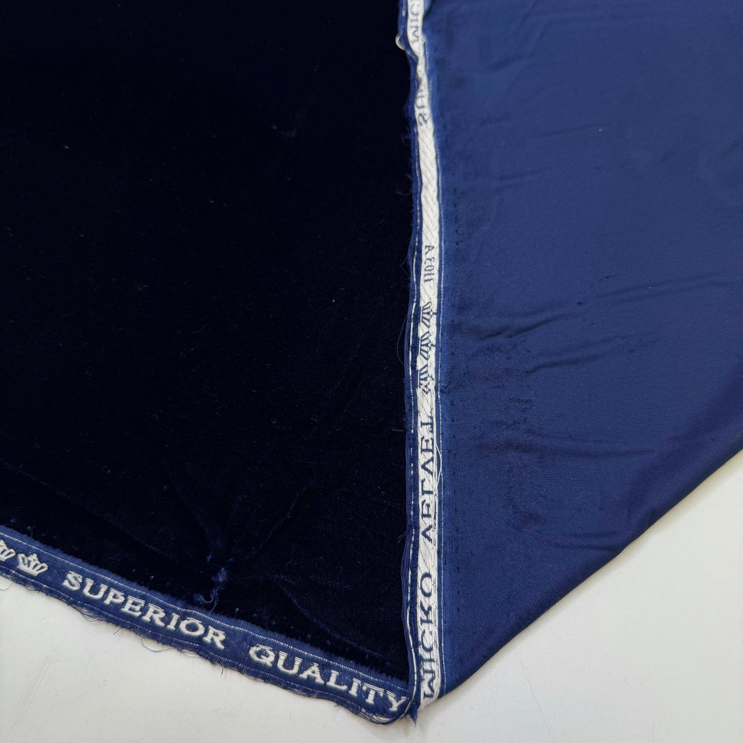 No Light Pollution - Vintage Velvet Poly Woven - Dark Navy - 1.3M Bundle - True Deadstock fabric Fabric by private - Sustainable Textile | FABCYCLE