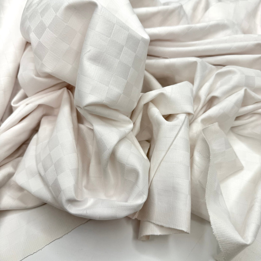 No More Puns Please - Cotton Woven - White Checkerboard - 2.7M Bundle - True Deadstock fabric Fabric by private - Sustainable Textile | FABCYCLE