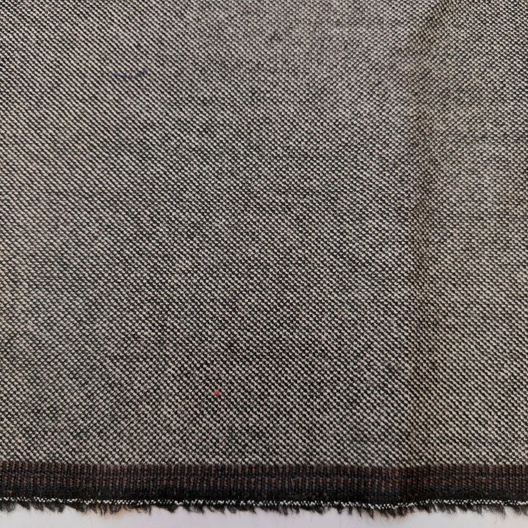 No Phone Conversation - Basket Weave Wool Woven - Black/White - 2.15M Bundle - True Deadstock fabric Fabric by private - Sustainable Textile | FABCYCLE
