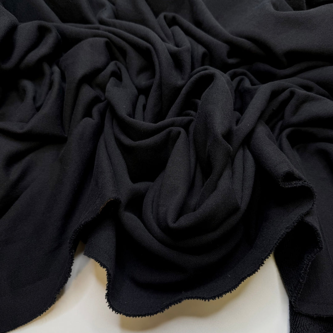 No Snow This Year - French Terry Cotton Blend Knit - Black - 1.65M Bundle - True Deadstock fabric Fabric by private - Sustainable Textile | FABCYCLE