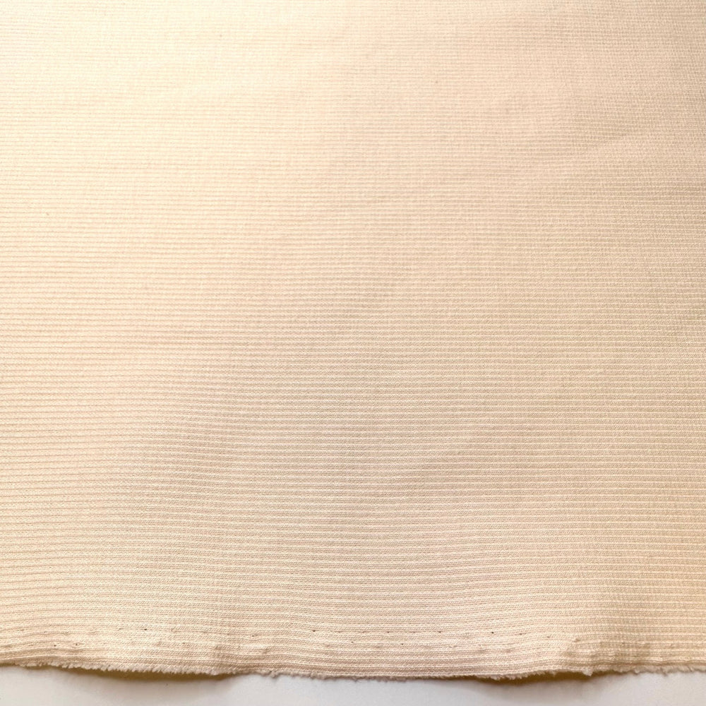 No Talking During The Test - Rib Knit Cotton Knit - Cream - 2.7M Bundle - True Deadstock fabric Fabric by private - Sustainable Textile | FABCYCLE
