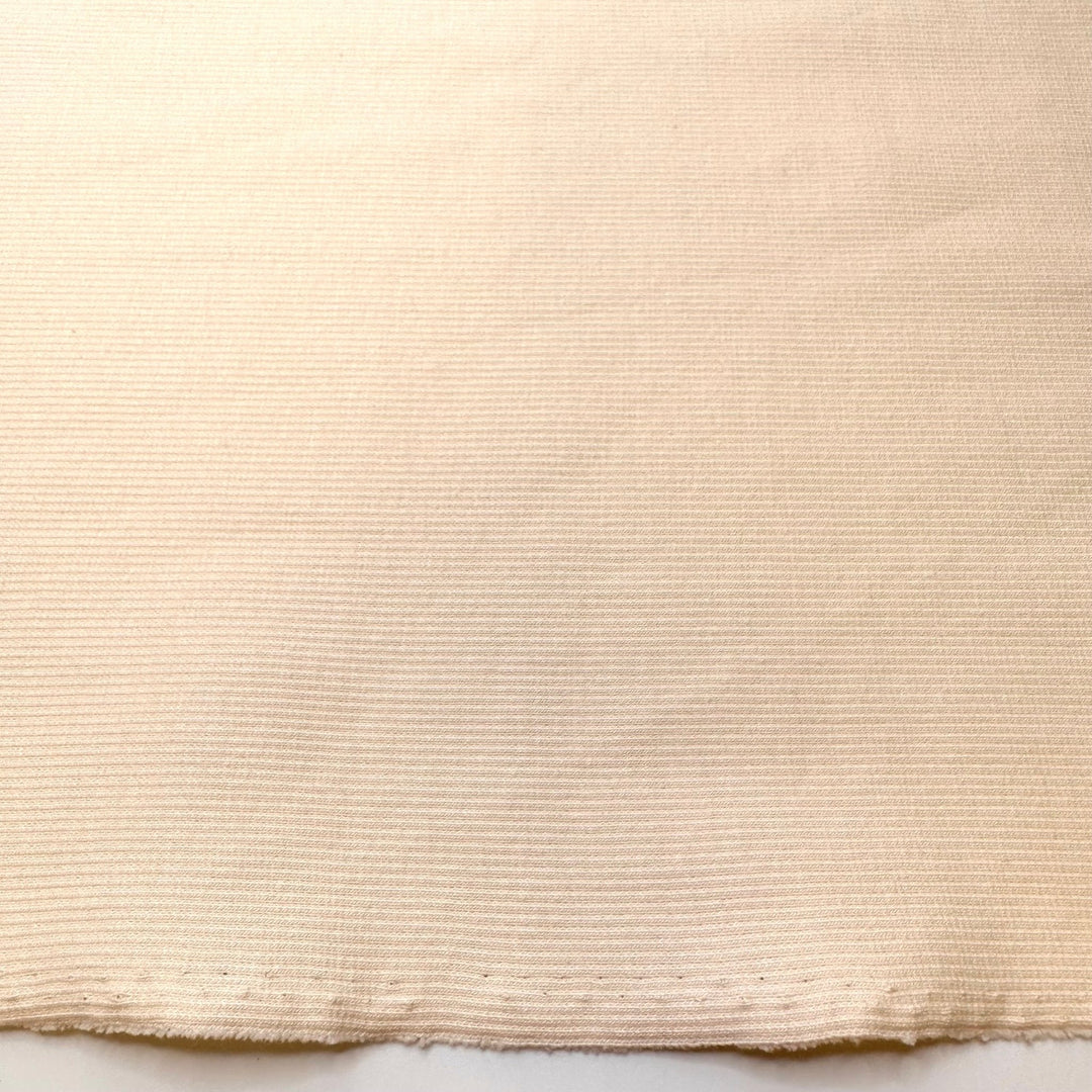 No Talking During The Test - Rib Knit Cotton Knit - Cream - 2.7M Bundle - True Deadstock fabric Fabric by private - Sustainable Textile | FABCYCLE