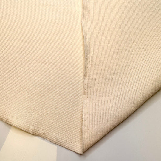 No Talking During The Test - Rib Knit Cotton Knit - Cream - 2.7M Bundle - True Deadstock fabric Fabric by private - Sustainable Textile | FABCYCLE