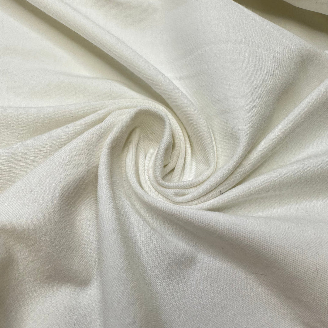 Nonstop Snow - Jersey Cotton/Spandex Knit - Off White - 2M Bundle - True Deadstock fabric Fabric by private - Sustainable Textile | FABCYCLE