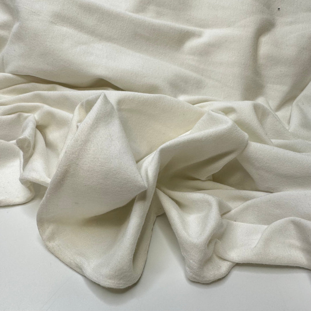 Nonstop Snow - Jersey Cotton/Spandex Knit - Off White - 2M Bundle - True Deadstock fabric Fabric by private - Sustainable Textile | FABCYCLE