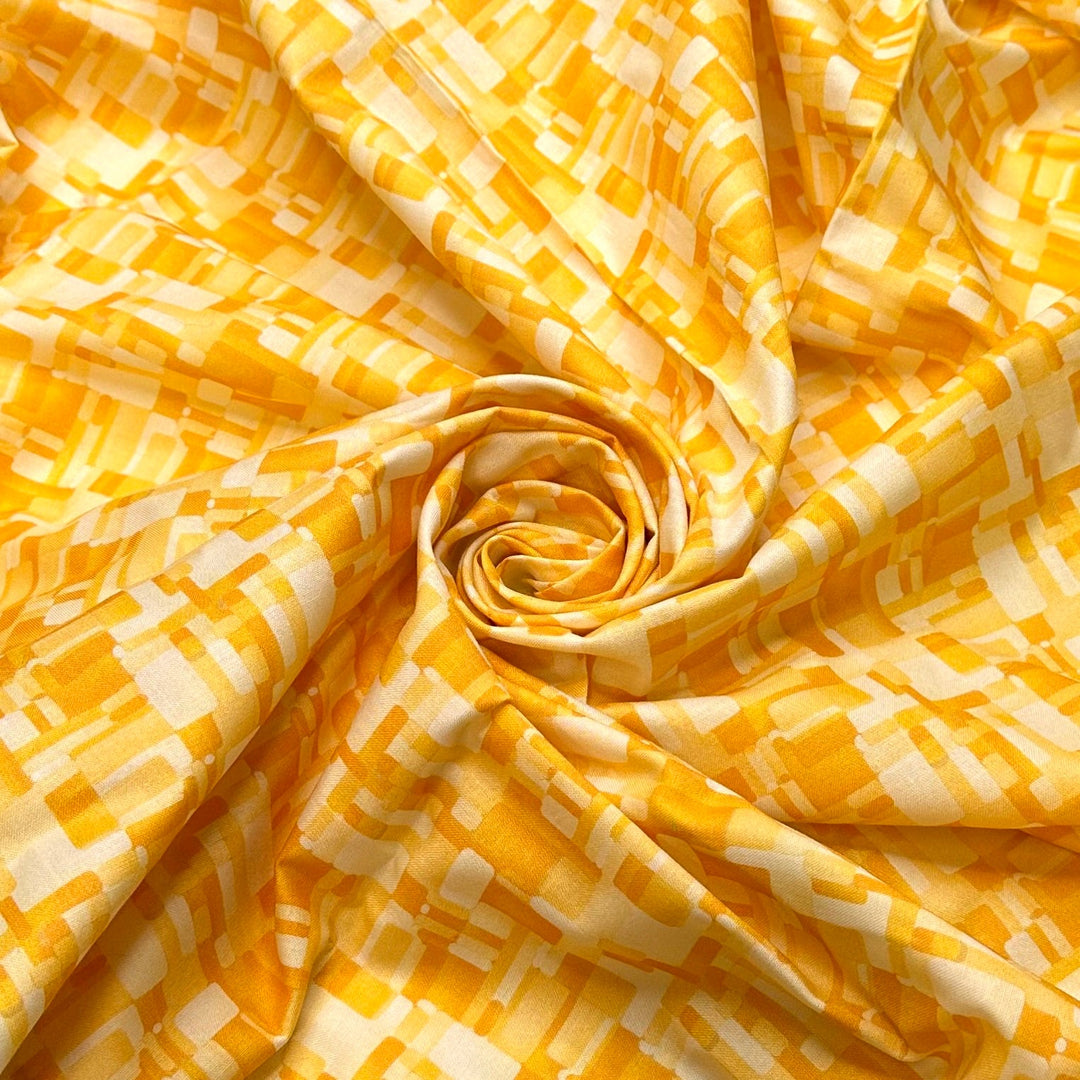 North Star - Cotton Woven - Yellow Abstract - 1.1M Bundle - True Deadstock fabric Fabric by private - Sustainable Textile | FABCYCLE