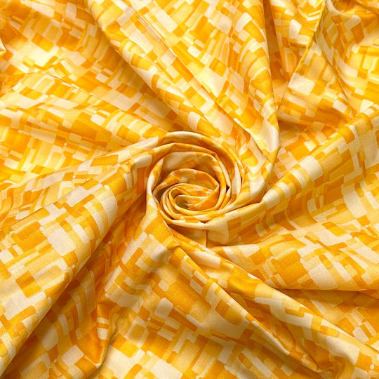 North Star - Cotton Woven - Yellow Abstract - 1.1M Bundle - True Deadstock fabric Fabric by private - Sustainable Textile | FABCYCLE