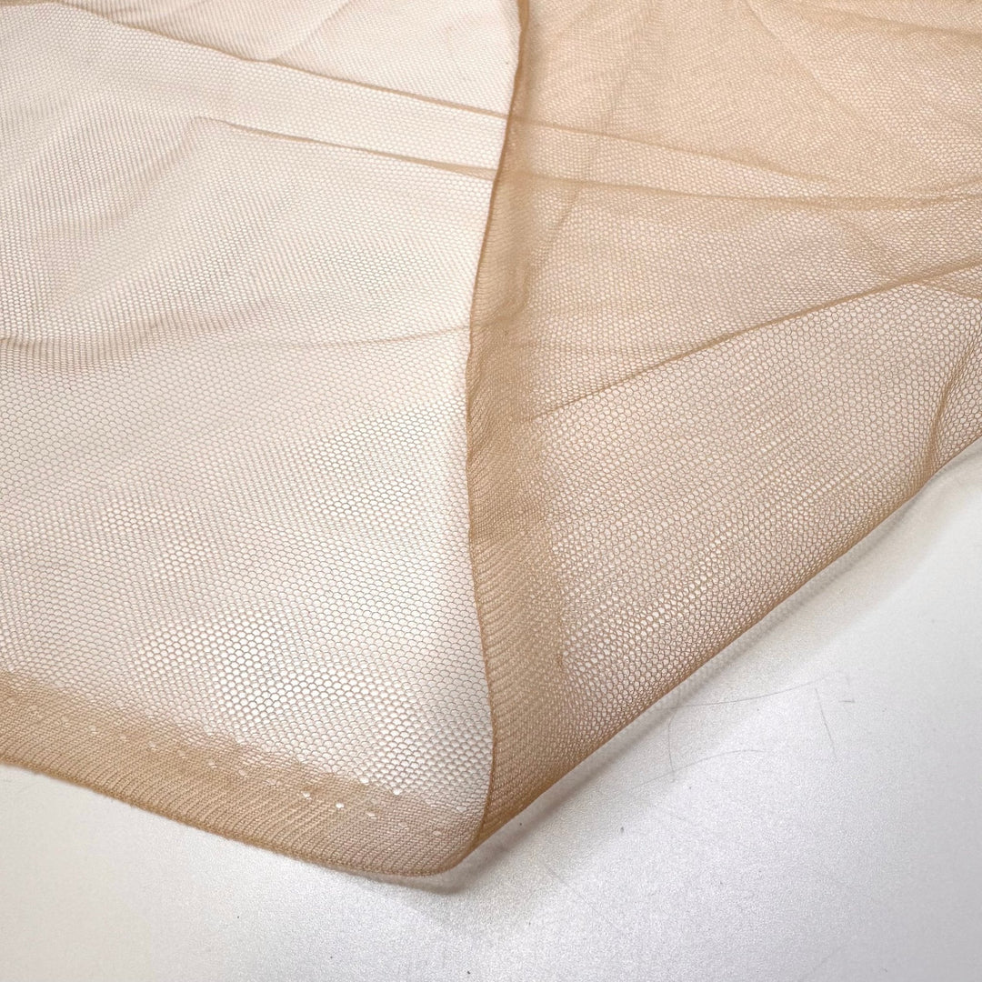 Not Having To Wear So Many Layers - Tulle Polyester Blend Knit - Light Beige - 1.3M Bundle - True Deadstock fabric Fabric by private - Sustainable Textile | FABCYCLE