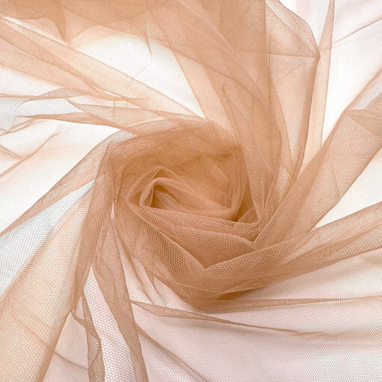 Not Having To Wear So Many Layers - Tulle Polyester Blend Knit - Light Beige - 1.3M Bundle - True Deadstock fabric Fabric by private - Sustainable Textile | FABCYCLE