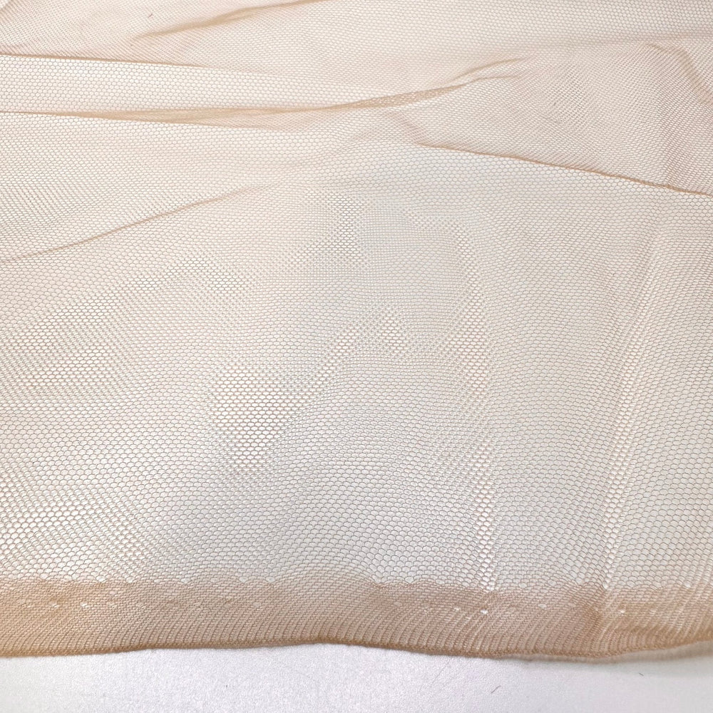 Not Having To Wear So Many Layers - Tulle Polyester Blend Knit - Light Beige - 1.3M Bundle - True Deadstock fabric Fabric by private - Sustainable Textile | FABCYCLE