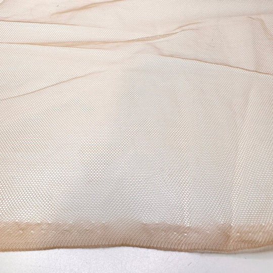 Not Having To Wear So Many Layers - Tulle Polyester Blend Knit - Light Beige - 1.3M Bundle - True Deadstock fabric Fabric by private - Sustainable Textile | FABCYCLE