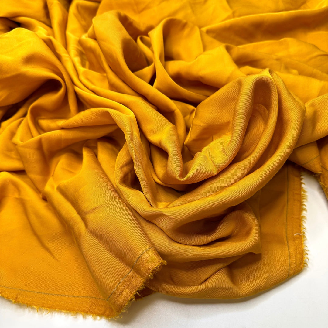 Not Pressing Seams - Twill Weave Tencel Woven - Dark Yellow - 2.6M Bundle - True Deadstock fabric Fabric by private - Sustainable Textile | FABCYCLE