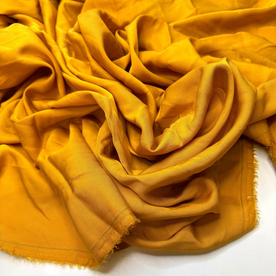 Not Pressing Seams - Twill Weave Tencel Woven - Dark Yellow - 2.6M Bundle - True Deadstock fabric Fabric by private - Sustainable Textile | FABCYCLE