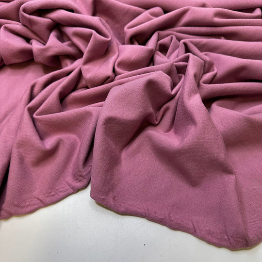 Not The Gumdrop Buttons - Jersey Fleece Bamboo Blend Knit - Dark Pink - 0.95M Bundle - True Deadstock fabric Fabric by private - Sustainable Textile | FABCYCLE