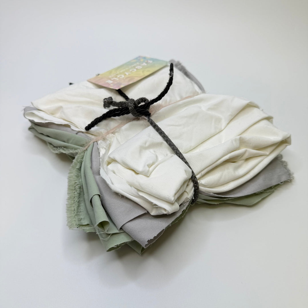 Nylon Blend Woven 3 Pack - Light Green/Grey - Less Than 0.5M Pieces - True Deadstock fabric Fabric by private - Sustainable Textile | FABCYCLE