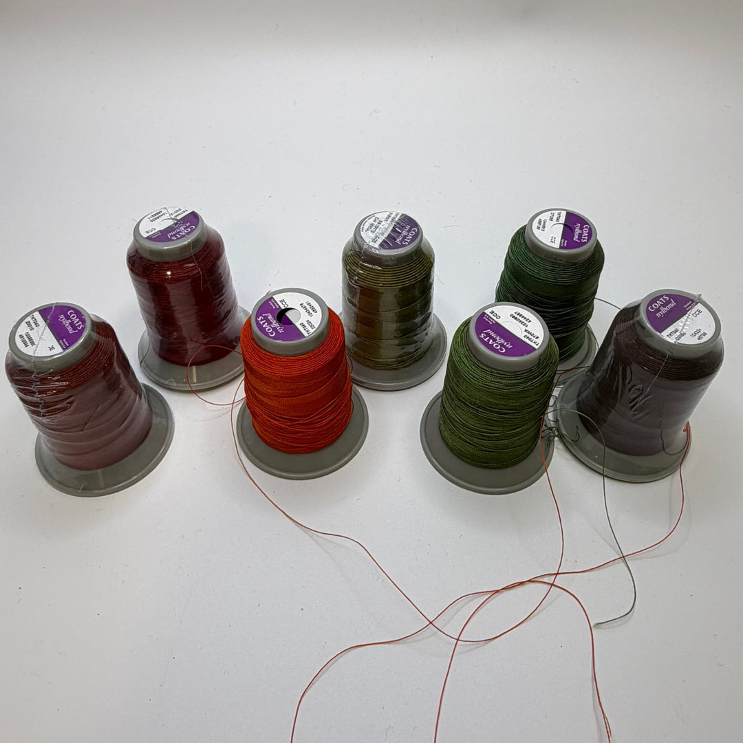 Nylon Embroidery Thread - Red Orange Green - 7 Pack - True Deadstock supplies Fabric by private - Sustainable Textile | FABCYCLE