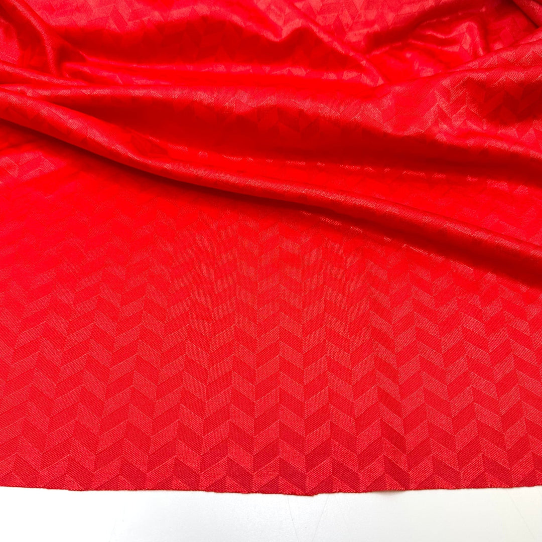 Obsessed With Being A Menace - Poly Knit - Red Chevron - 1M Bundle - True Deadstock fabric Fabric by private - Sustainable Textile | FABCYCLE