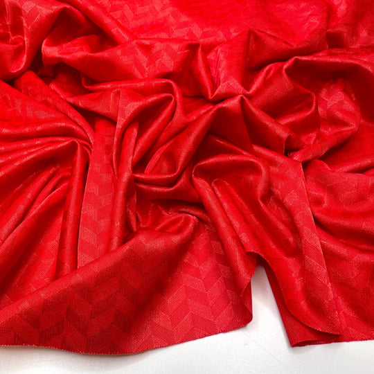 Obsessed With Being A Menace - Poly Knit - Red Chevron - 1M Bundle - True Deadstock fabric Fabric by private - Sustainable Textile | FABCYCLE