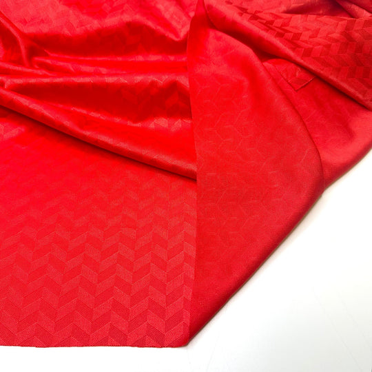 Obsessed With Being A Menace - Poly Knit - Red Chevron - 1M Bundle - True Deadstock fabric Fabric by private - Sustainable Textile | FABCYCLE