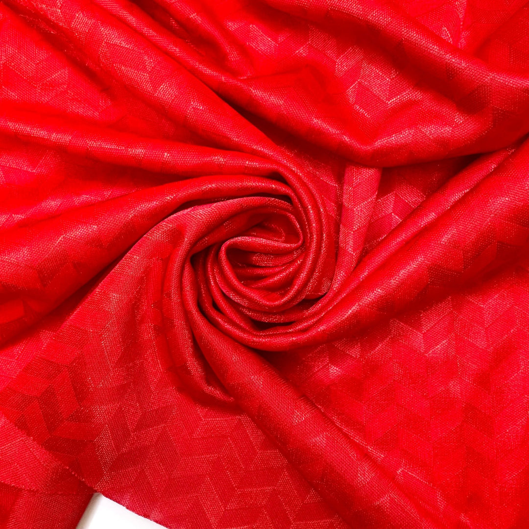 Obsessed With Being A Menace - Poly Knit - Red Chevron - 1M Bundle - True Deadstock fabric Fabric by private - Sustainable Textile | FABCYCLE