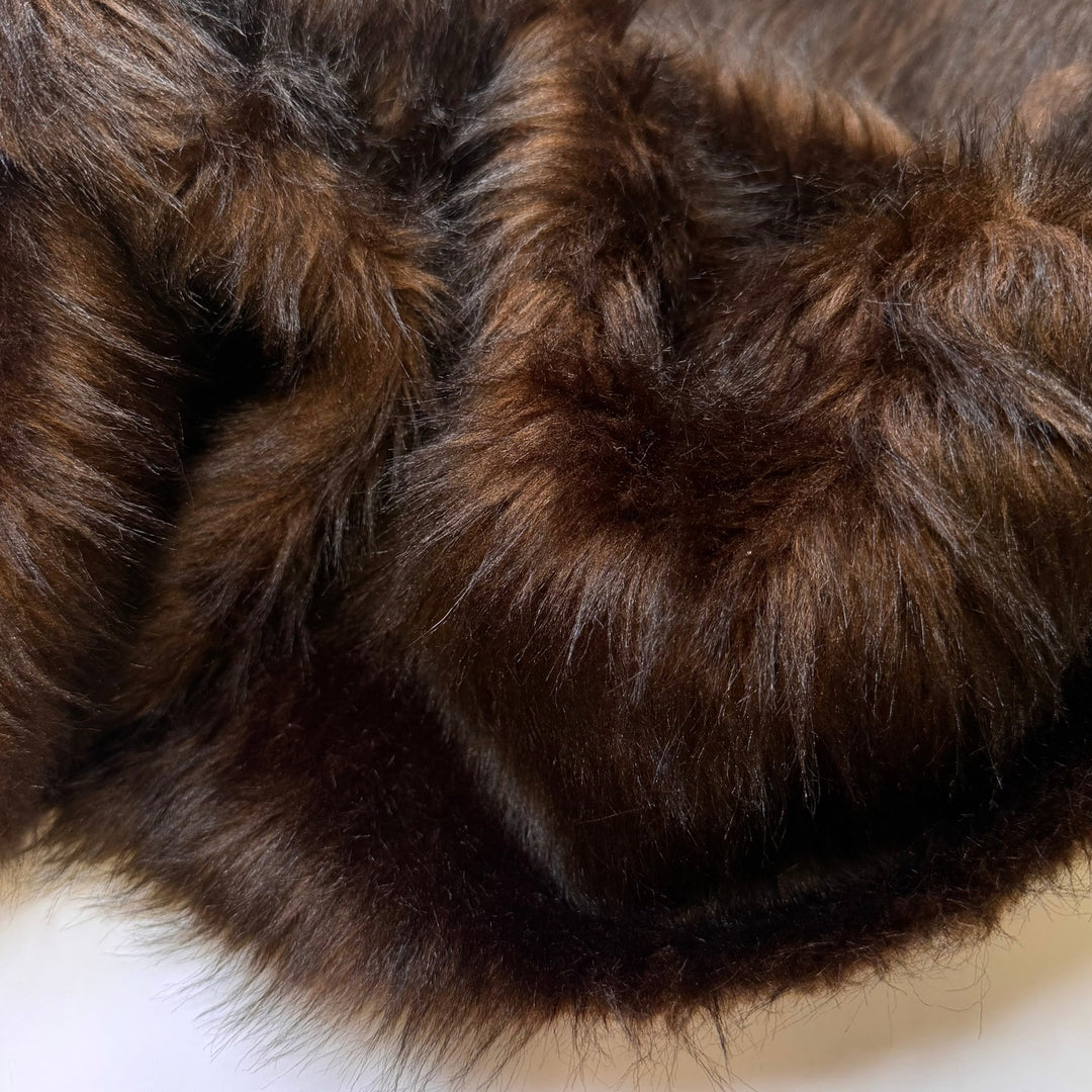Office Party Animal - Faux Fur Poly Knit - Brown - 0.4M Bundle - True Deadstock fabric Fabric by private - Sustainable Textile | FABCYCLE