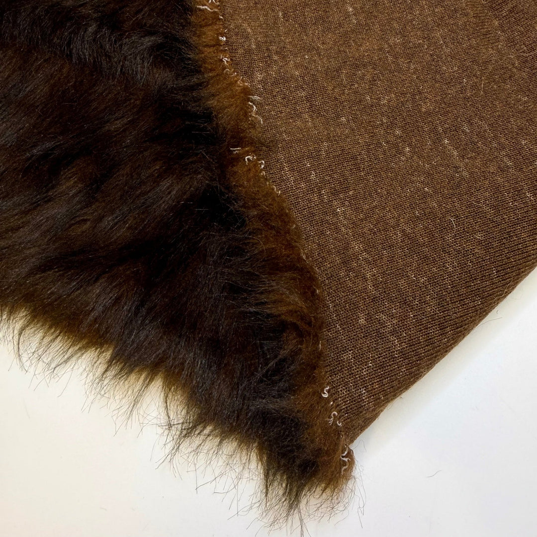 Office Party Animal - Faux Fur Poly Knit - Brown - 0.4M Bundle - True Deadstock fabric Fabric by private - Sustainable Textile | FABCYCLE