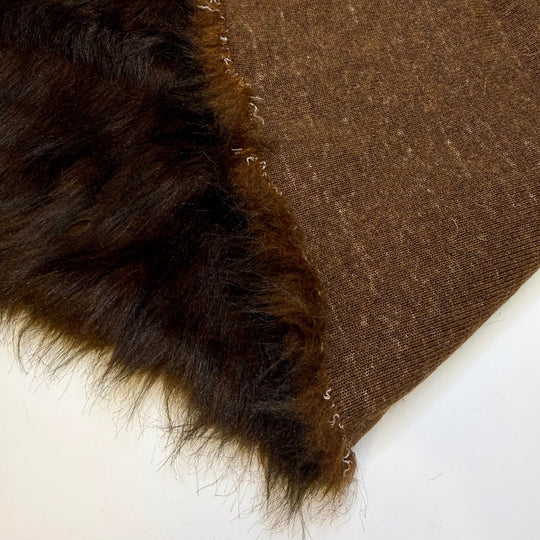 Office Party Animal - Faux Fur Poly Knit - Brown - 0.4M Bundle - True Deadstock fabric Fabric by private - Sustainable Textile | FABCYCLE