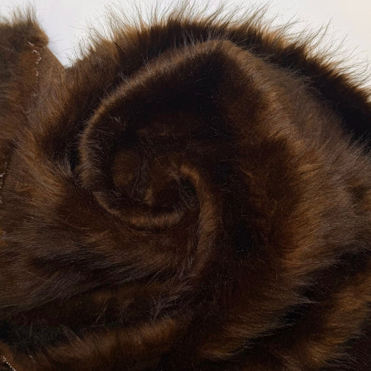 Office Party Animal - Faux Fur Poly Knit - Brown - 0.4M Bundle - True Deadstock fabric Fabric by private - Sustainable Textile | FABCYCLE