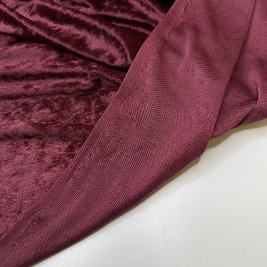 Oh That Is Smooth - Crushed Velour Poly Knit - Dark Burgundy - 1.5M Bundle - True Deadstock fabric Fabric by private - Sustainable Textile | FABCYCLE