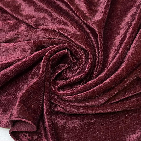 Oh That Is Smooth - Crushed Velour Poly Knit - Dark Burgundy - 1.5M Bundle - True Deadstock fabric Fabric by private - Sustainable Textile | FABCYCLE