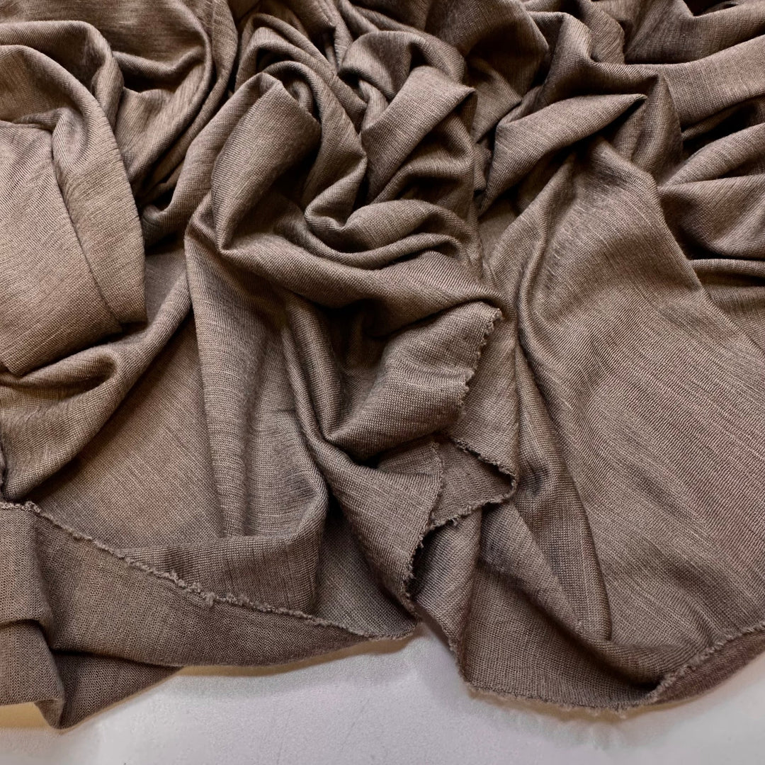 Old Growth Forests - Jersey Wool Blend Knit - Light Brown - Bundles - True Deadstock fabric Fabric by private - Sustainable Textile | FABCYCLE