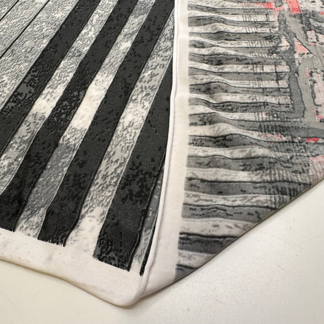 Old Photographs - Jersey Poly/Spandex Knit - Grey/Red City Block - 0.9M Bundle - True Deadstock fabric Fabric by private - Sustainable Textile | FABCYCLE