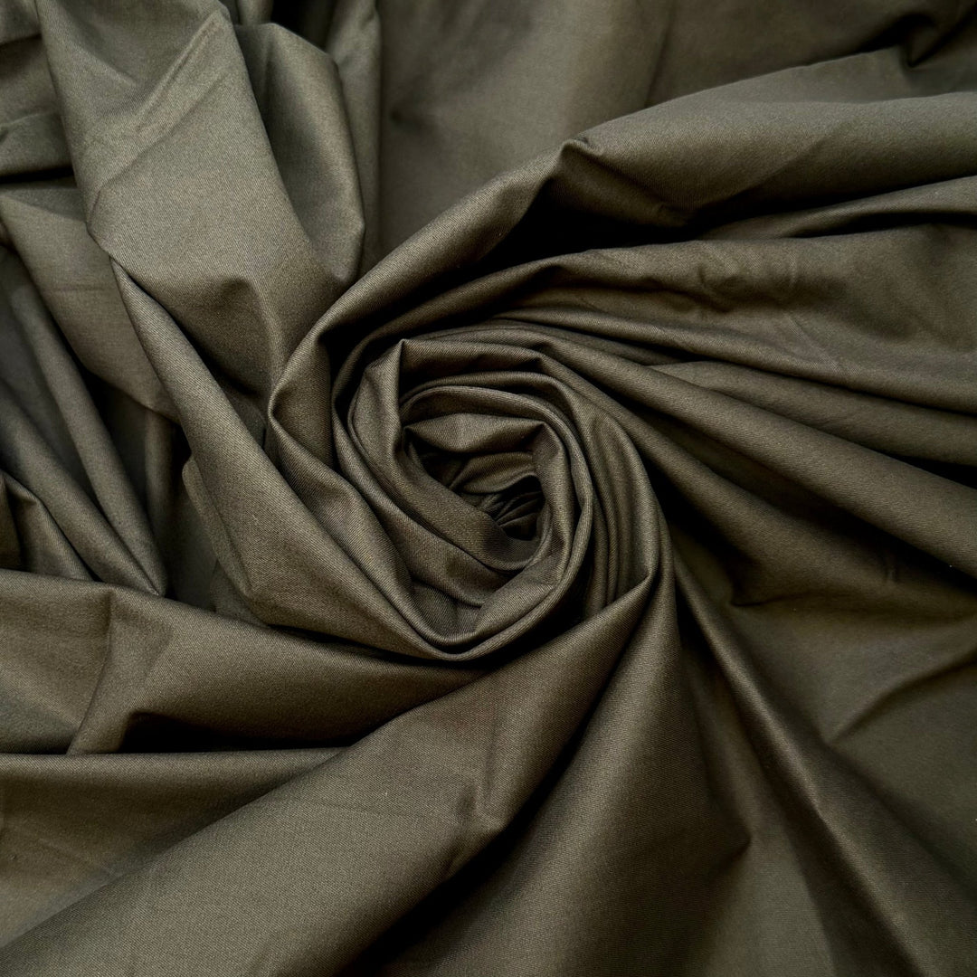 Olive Jar Opened - Cotton Blend Woven - Dark Olive Green - 1.65M Bundle - True Deadstock fabric Fabric by private - Sustainable Textile | FABCYCLE