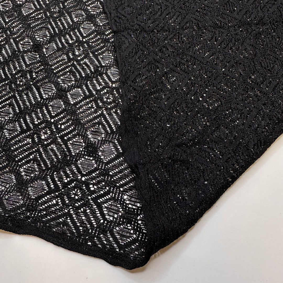 Open Bar - Lace Polyester Blend Knit - Black Geometric - 1.2M Bundle - True Deadstock fabric Fabric by private - Sustainable Textile | FABCYCLE