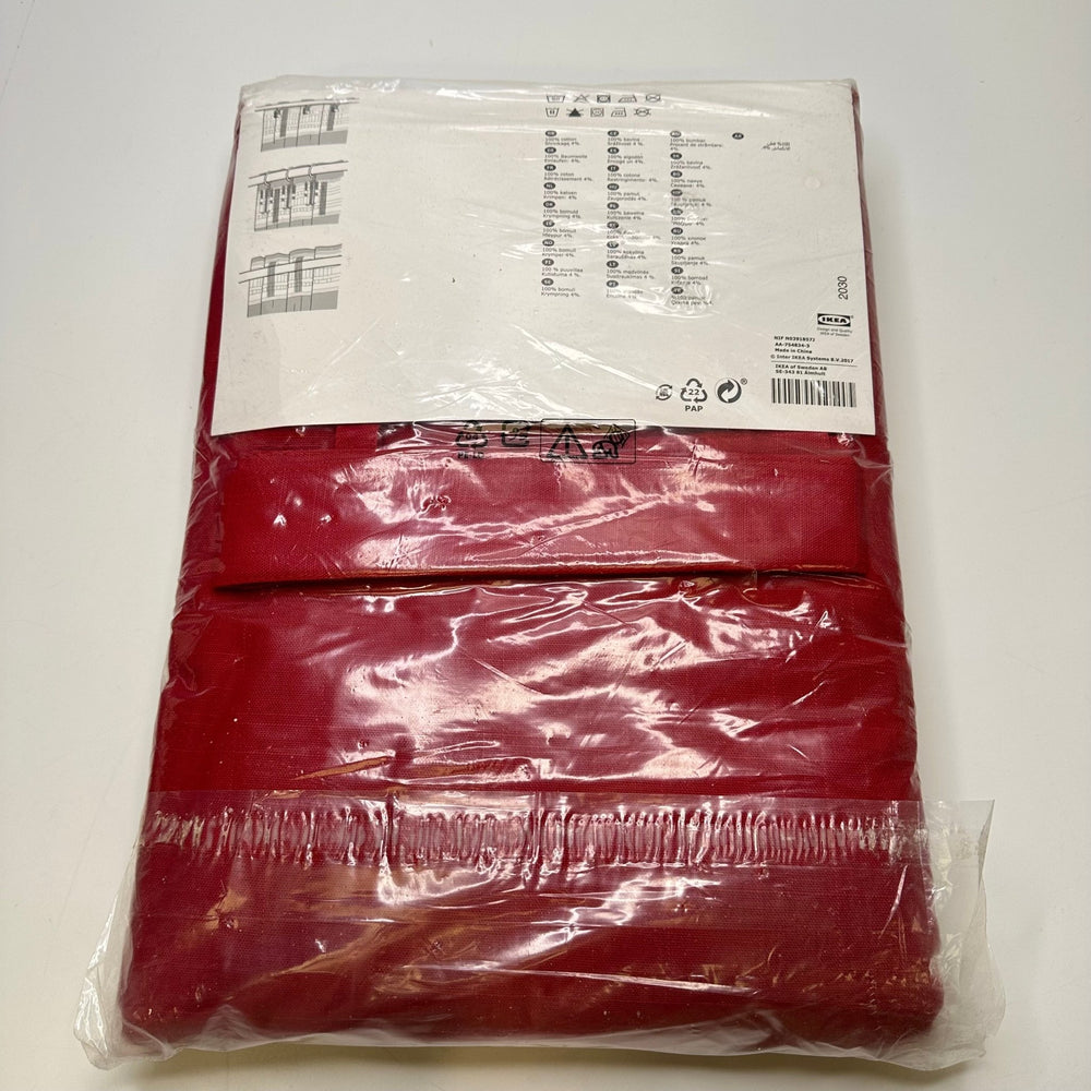 Opening A New Exhibit - Cotton Woven - Red - Curtain 2 Pack - True Deadstock fabric Fabric by private - Sustainable Textile | FABCYCLE