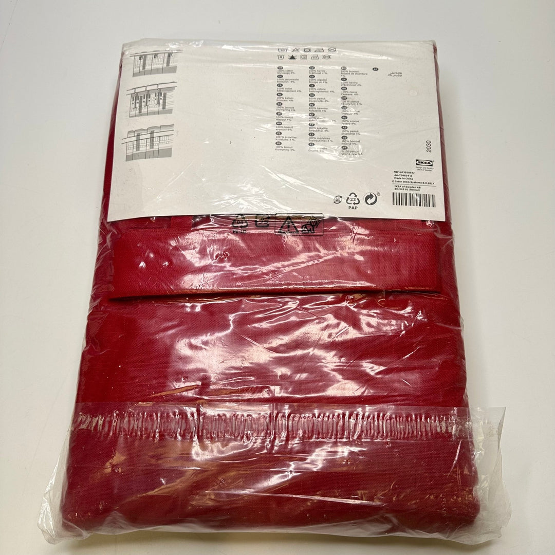 Opening A New Exhibit - Cotton Woven - Red - Curtain 2 Pack - True Deadstock fabric Fabric by private - Sustainable Textile | FABCYCLE