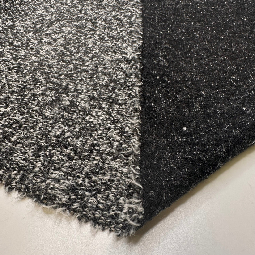 Optimistically Pessimistic - Blanket Terry Polyester Blend Knit - Black/White - Bundles - True Deadstock fabric Fabric by private - Sustainable Textile | FABCYCLE