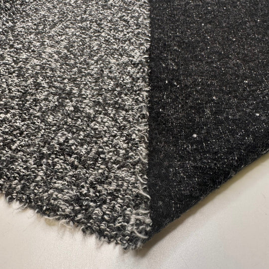 Optimistically Pessimistic - Blanket Terry Polyester Blend Knit - Black/White - Bundles - True Deadstock fabric Fabric by private - Sustainable Textile | FABCYCLE