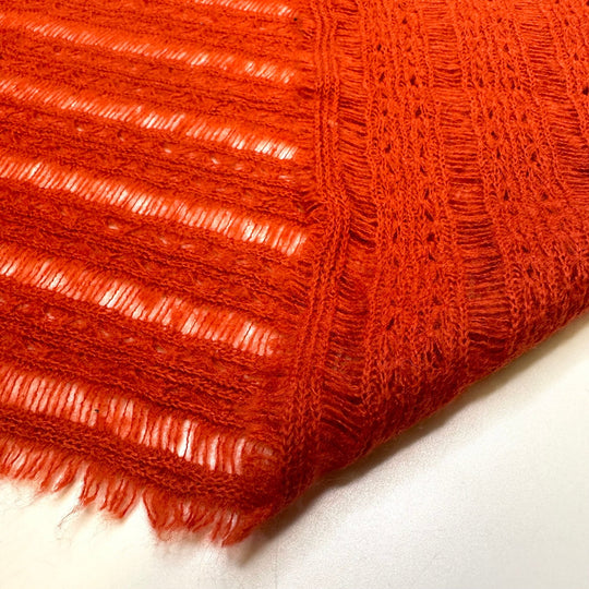 Orange You Glad - Synthetic Knit - Orange Abstract - Bundles - True Deadstock fabric Fabric by private - Sustainable Textile | FABCYCLE