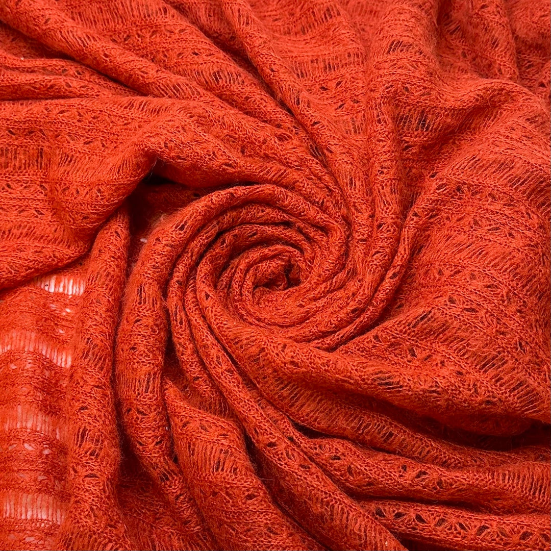 Orange You Glad - Synthetic Knit - Orange Abstract - Bundles - True Deadstock fabric Fabric by private - Sustainable Textile | FABCYCLE
