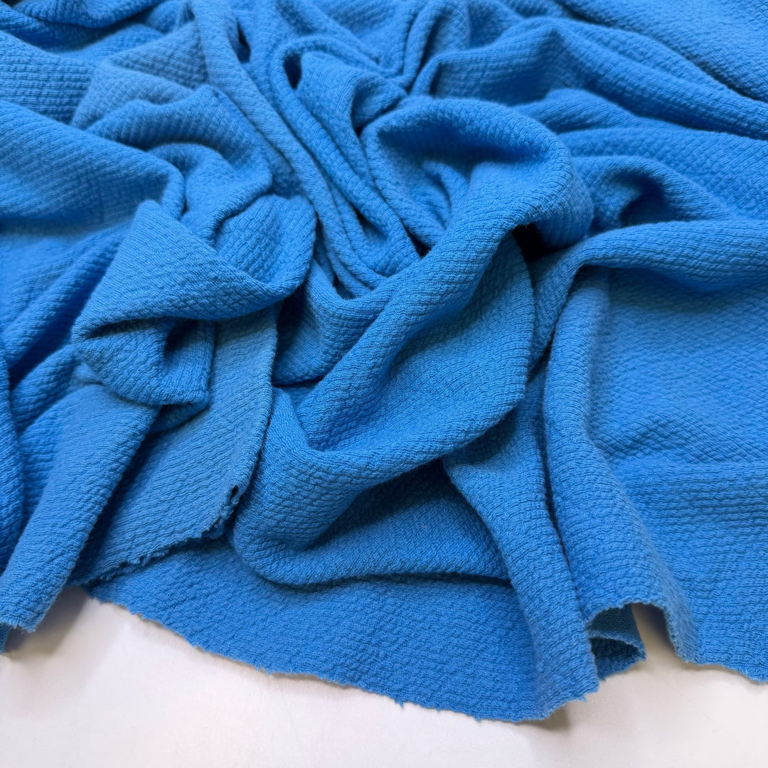 Outstretched Arms - Vintage Rib Knit Poly Knit - Blue - 1.3M Bundle - True Deadstock fabric Fabric by private - Sustainable Textile | FABCYCLE