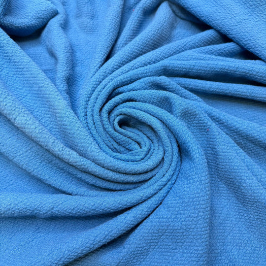 Outstretched Arms - Vintage Rib Knit Poly Knit - Blue - 1.3M Bundle - True Deadstock fabric Fabric by private - Sustainable Textile | FABCYCLE