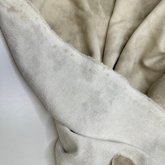 Overcast Fall Sky - French Terry Cotton Blend Knit - Light Cream/Grey Tie Dye - Bundles - True Deadstock fabric Fabric by private - Sustainable Textile | FABCYCLE