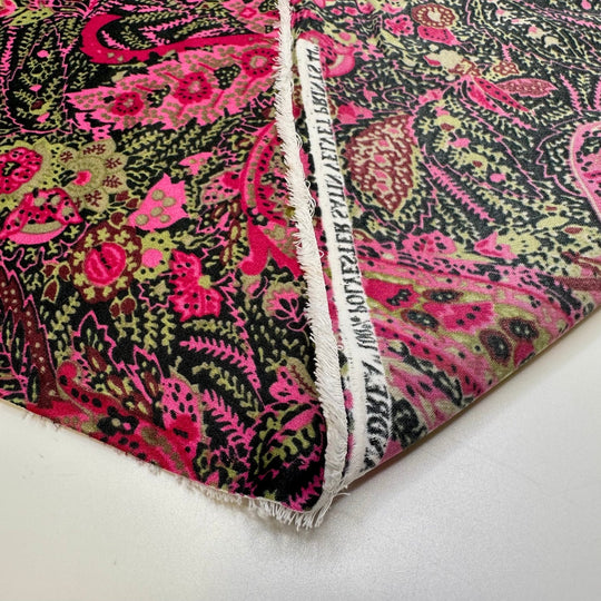Overgrowth - Polyester Blend Woven - Dark Pink Multi Paisley - Bundles - True Deadstock fabric Fabric by private - Sustainable Textile | FABCYCLE