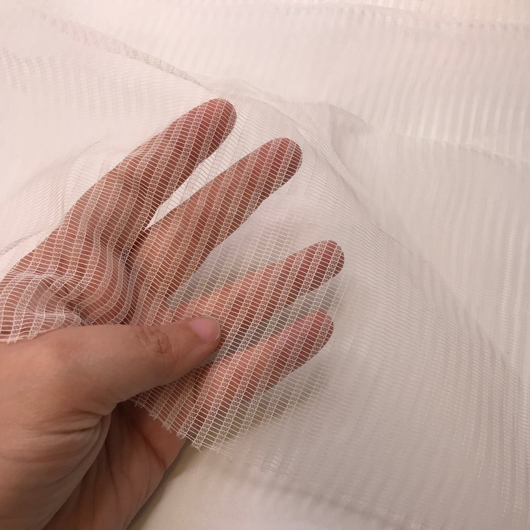 Overhead Projector - Poly Woven - White Stripes - 3.25M Bundle - True Deadstock fabric Fabric by private - Sustainable Textile | FABCYCLE