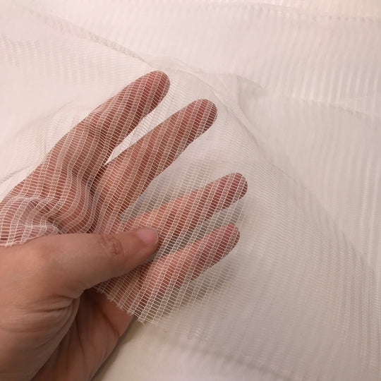 Overhead Projector - Poly Woven - White Stripes - 3.25M Bundle - True Deadstock fabric Fabric by private - Sustainable Textile | FABCYCLE
