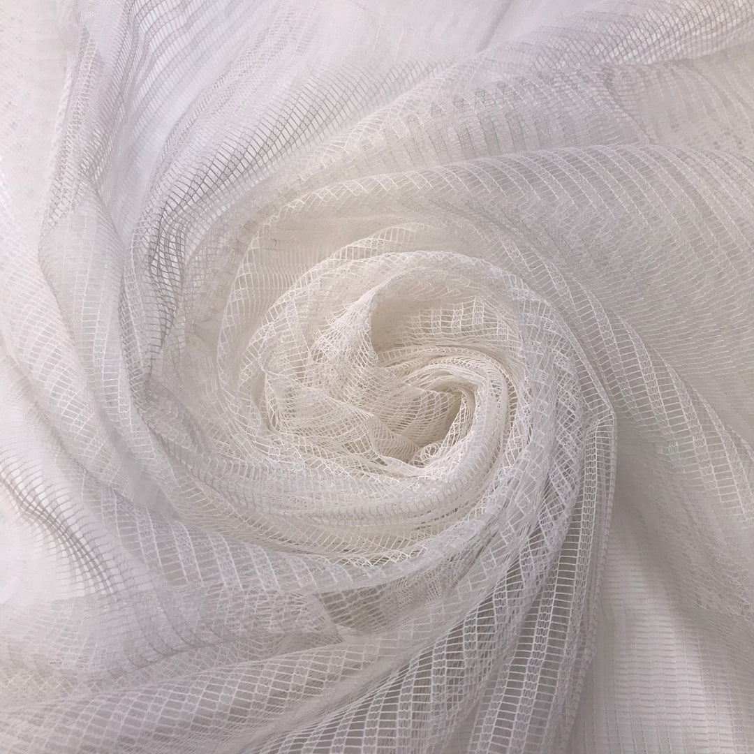Overhead Projector - Poly Woven - White Stripes - 3.25M Bundle - True Deadstock fabric Fabric by private - Sustainable Textile | FABCYCLE